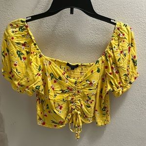 Floral Yellow Crop Top